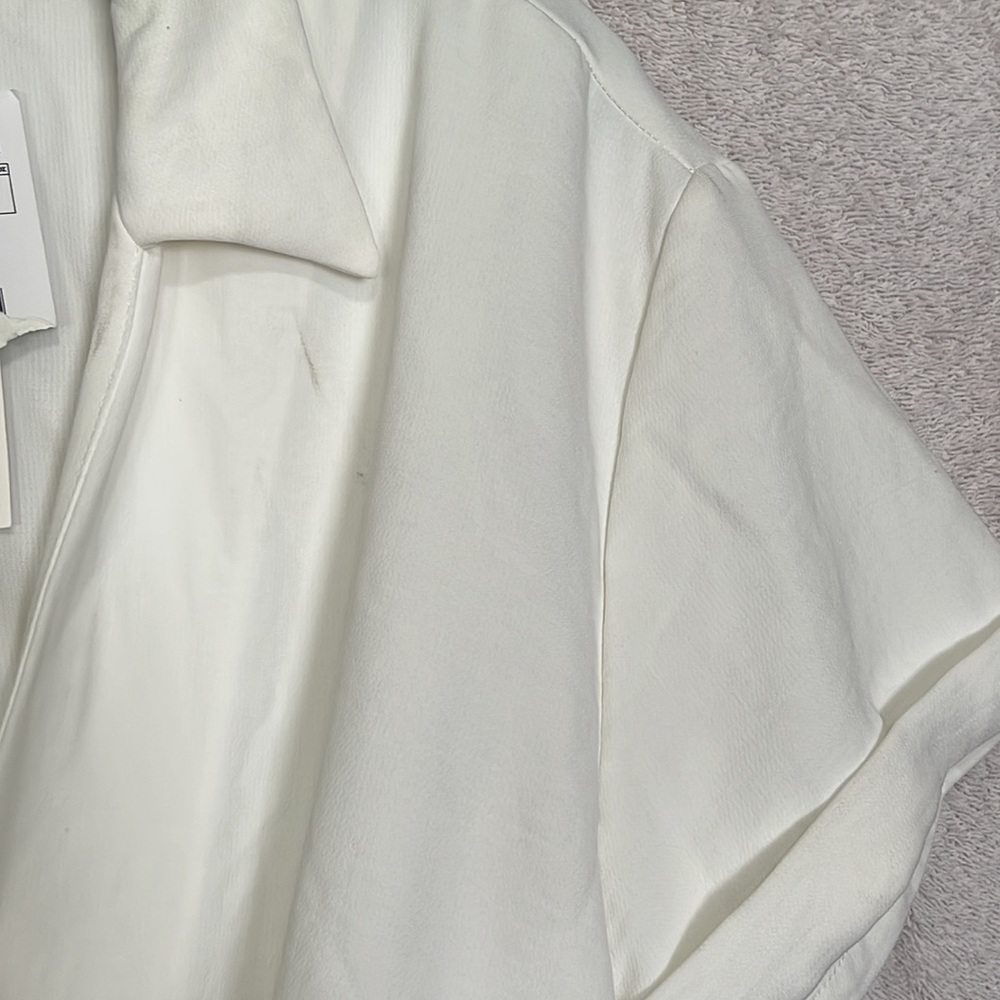 Zara NWT Bloggers Favorite White Short Wrap Dress Size Medium - Picture 8 of 12